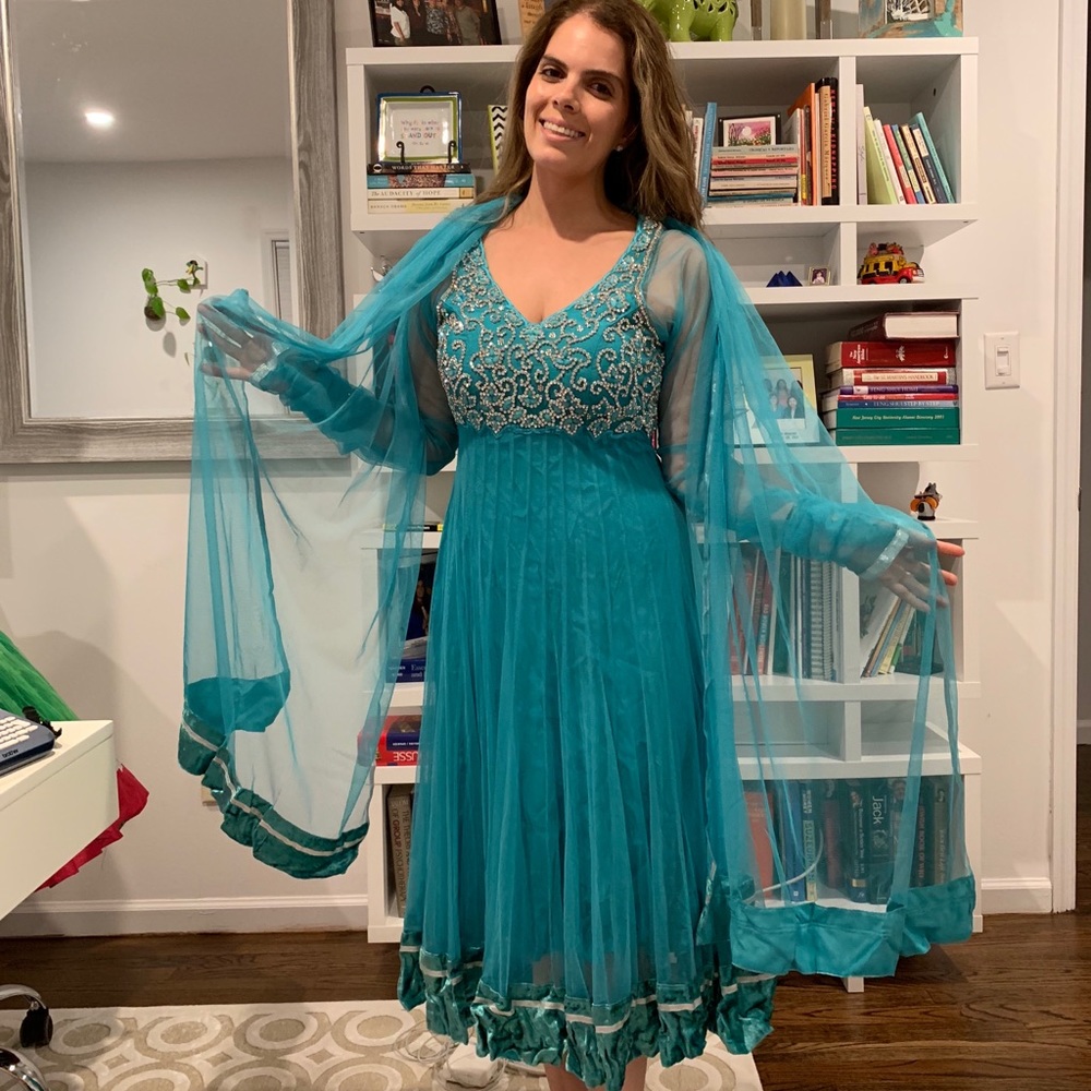 Indian Dress Blue Saree